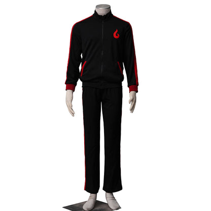 Anime Boruto Costume Boruto Boy Cosplay Black Red Jacket Outfit for Men Kids