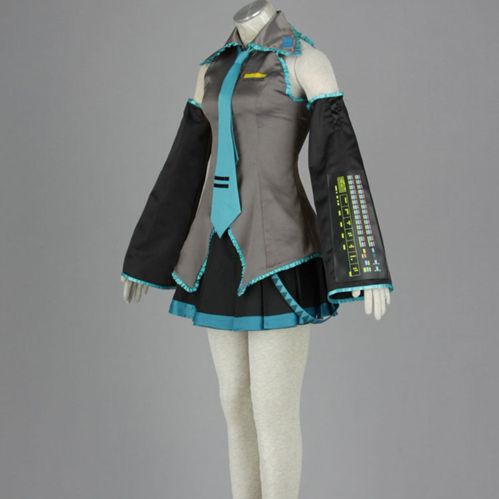Anime Twin-Tail Virtual Pop Star Cosplay Costume Outfit with Accessories for Women Kids