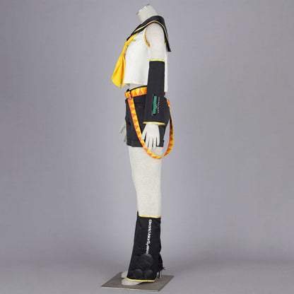 Anime-Style Yellow Twin-Tail Virtual Singer Costume Full Outfit with Accessories for Women Kids