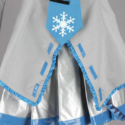Ice Blue Snowy Virtual Singer Cosplay Costume Outfit with Accessories for Women Kids