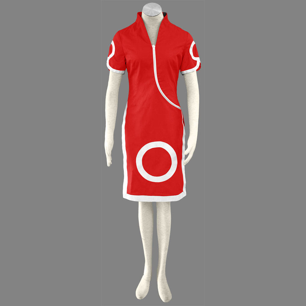 Anime Naruto Costume Sakura Girl Cosplay Red Dress Costume for Women Kids