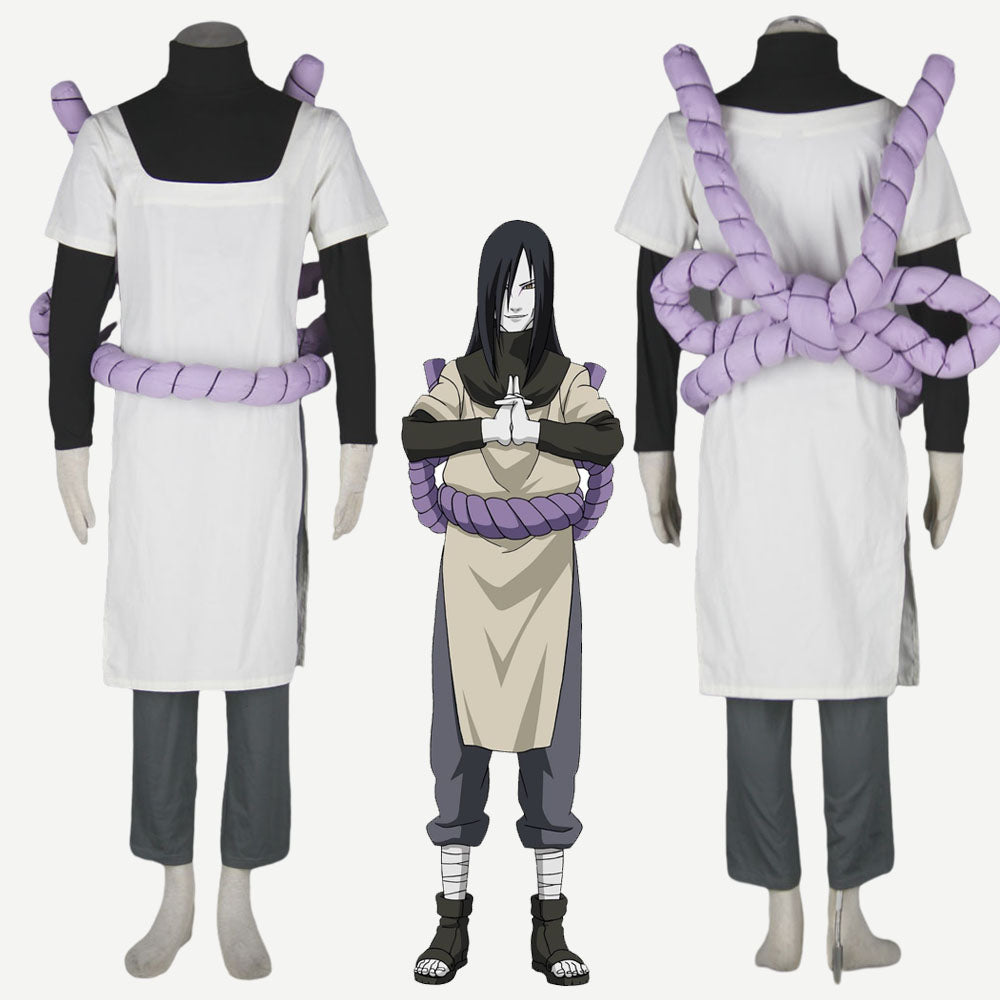 Anime Naruto Costume Snake Sage Orochimaru Cosplay Costume with Huge Purple Rope for Men Kids