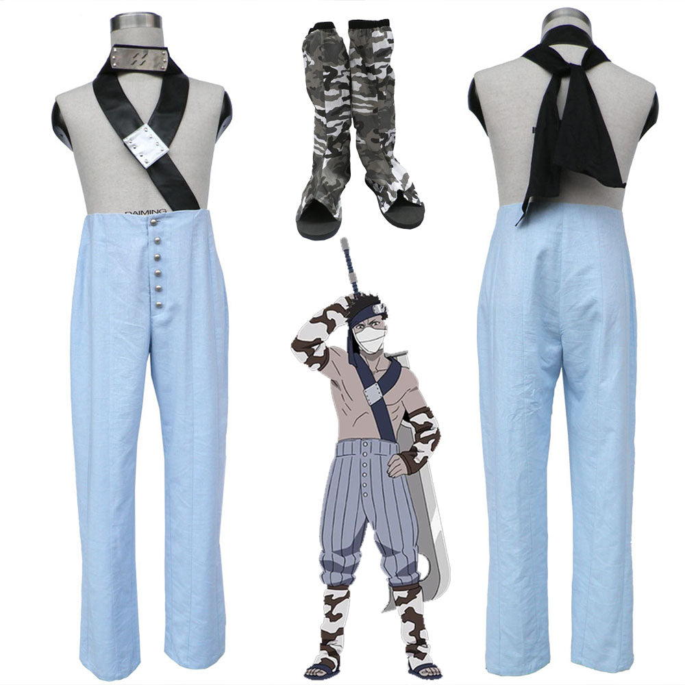 Anime Naruto Costume Zabuza Momochi Cosplay Shirtless Costume with Shoes for Men Kids Halloween