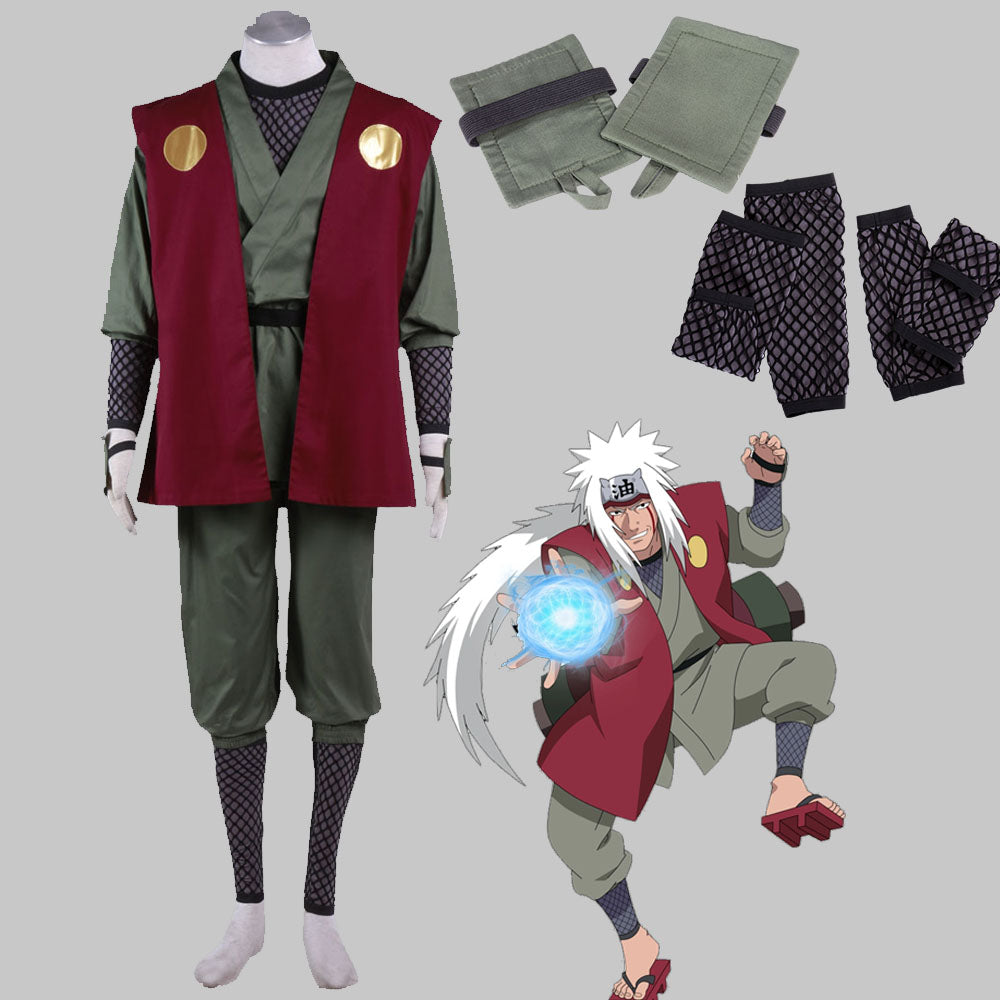 Anime Naruto Costume Jiraiya Cosplay Uniform Costume for Men Kids Halloween