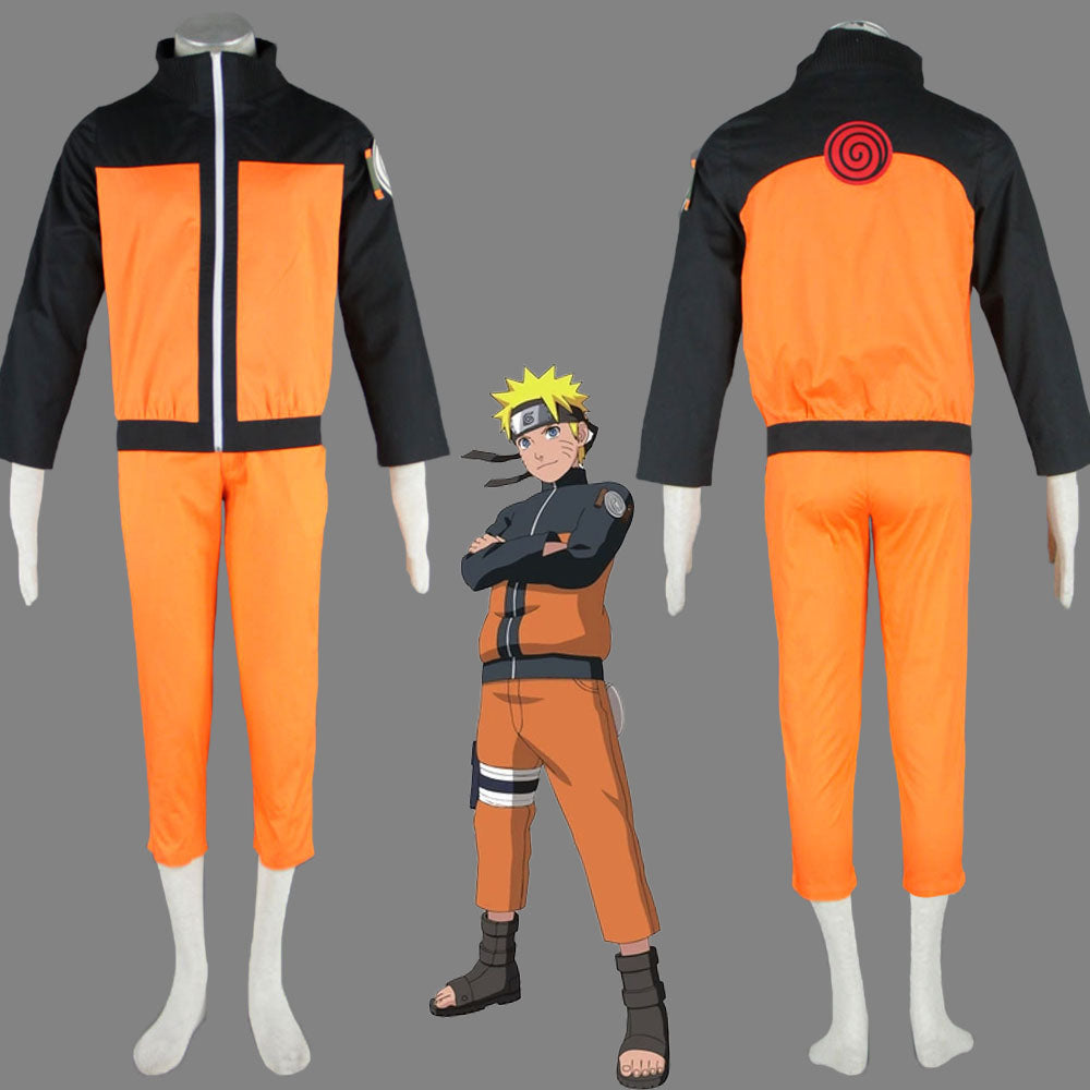 Anime Naruto Costume Naruto Teenage Orange Combat Cosplay Uniform for Adults Kids Halloween
