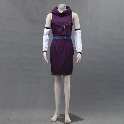 Anime Naruto Costume Ino Yamanaka Girl Cosplay Purple Outfit for Women and Kids