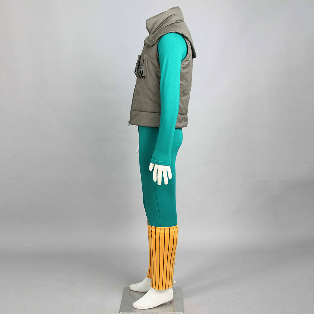 Anime Naruto Costume Might Guy Cosplay Green Jumpsuit Full Set for Men Kids Halloween