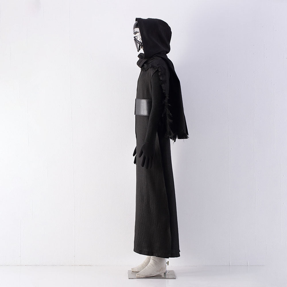 Movie Star Wars Kylo Ren Ben Solo Cosplay Costume Black Outfits with Mask Men Kids Halloween