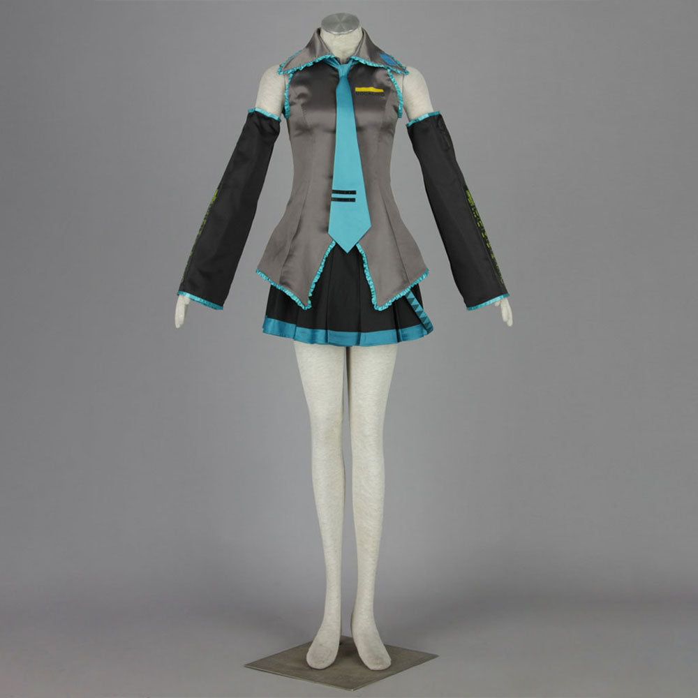Anime Twin-Tail Virtual Pop Star Cosplay Costume Outfit with Accessories for Women Kids