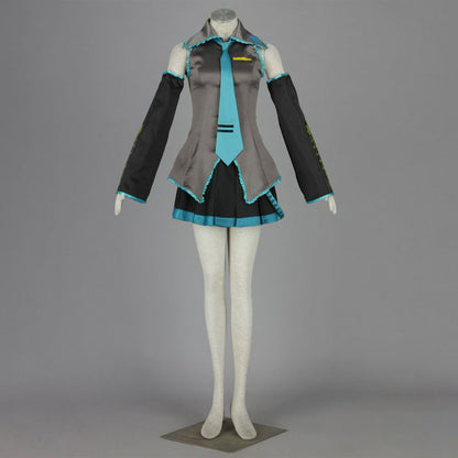 Anime Twin-Tail Virtual Pop Star Cosplay Costume Outfit with Accessories for Women Kids