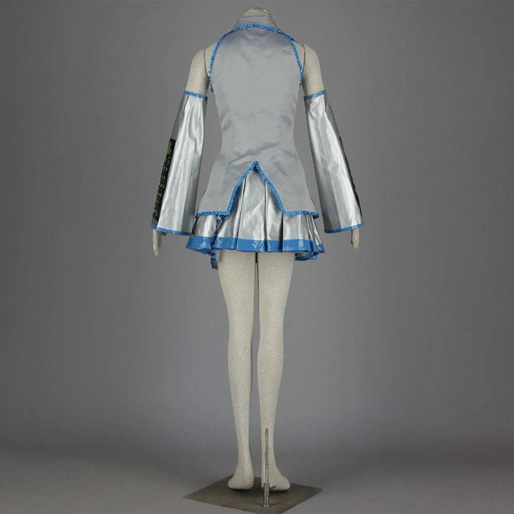 Ice Blue Snowy Virtual Singer Cosplay Costume Outfit with Accessories for Women Kids