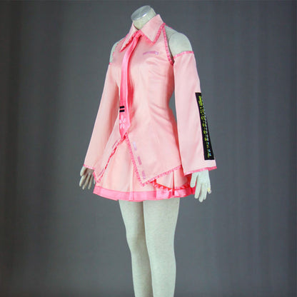 Cherry Blossom Pink Virtual Singer Cosplay Costume Outfit with Accessories for Women Kids