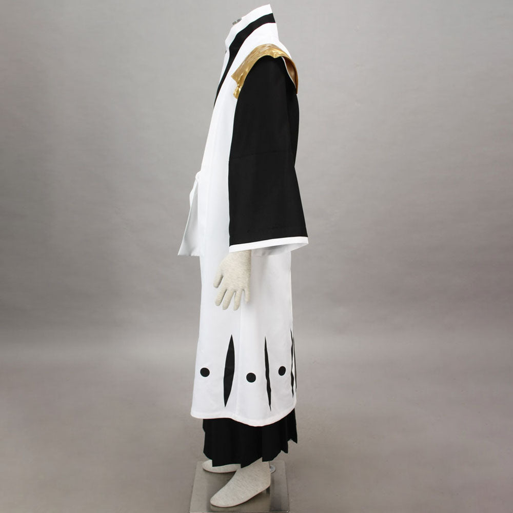 Anime 7th Division Captain Beast Swordsman Cosplay Costume Set with Golden Shoulder Armor for Men Kids
