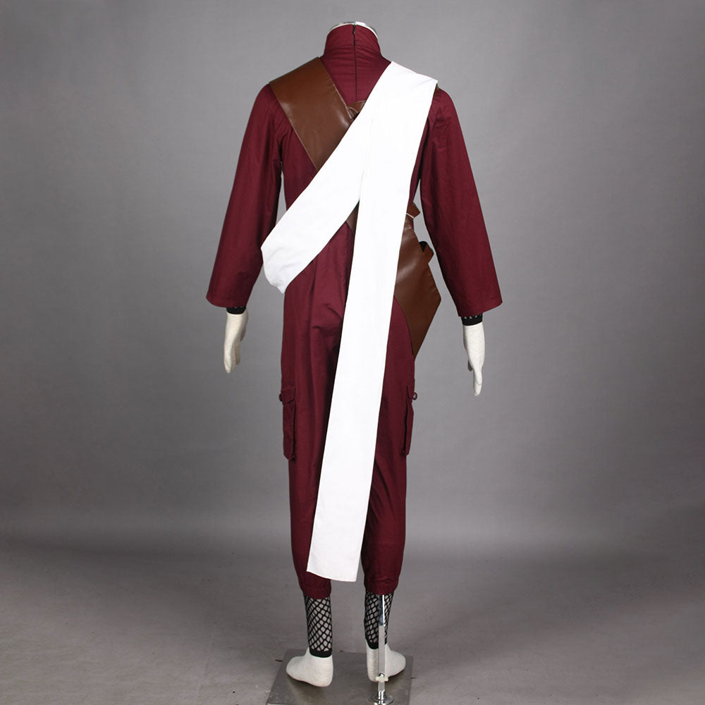 Anime Naruto Costume Gaara Cosplay Burgundy Costume full Outfit Men Kids Halloween