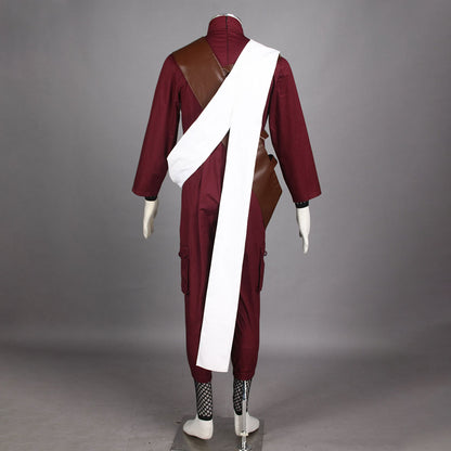 Anime Naruto Costume Gaara Cosplay Burgundy Costume full Outfit Men Kids Halloween