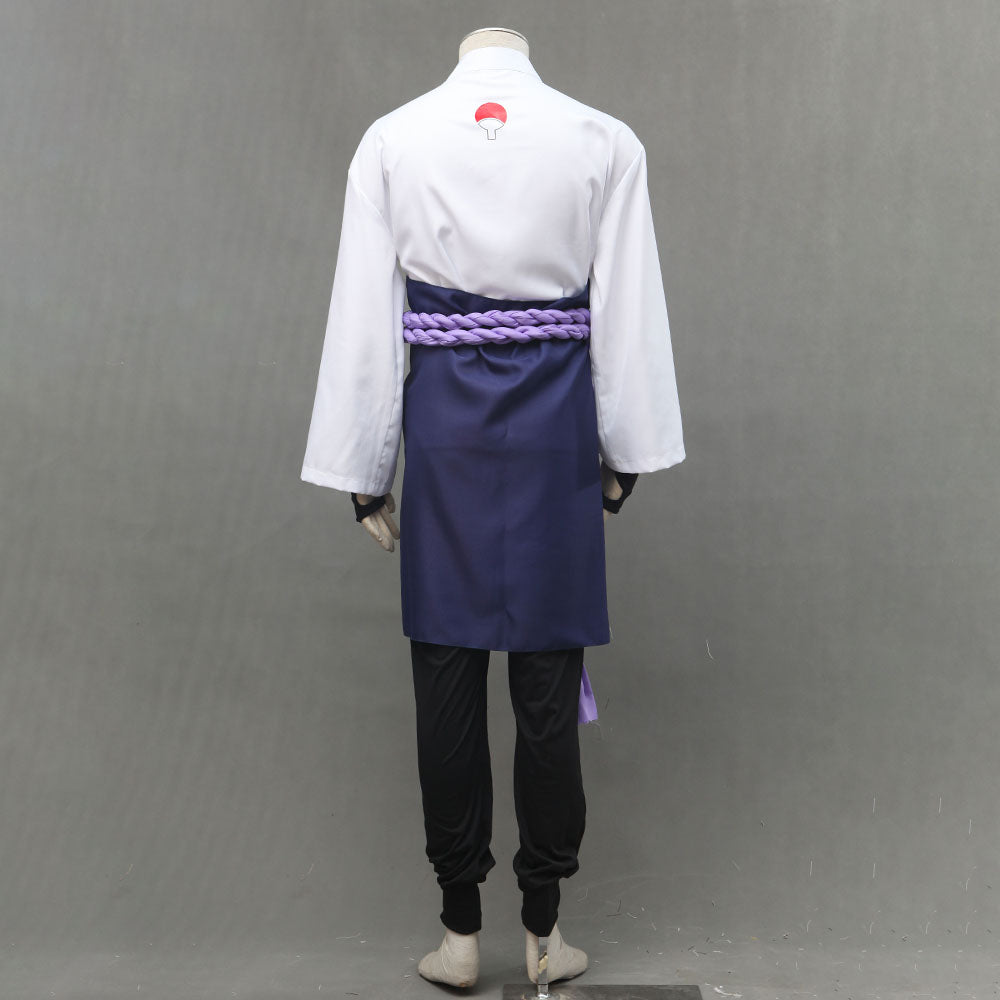 Anime Naruto Costume Sasuke Snake-Style Cosplay Costume with Purple Rope for Men Kids