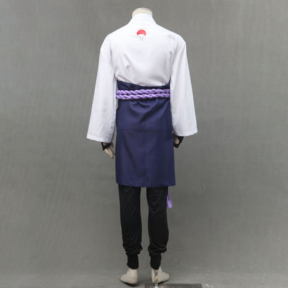 Anime Naruto Costume Sasuke Snake-Style Cosplay Costume with Purple Rope for Men Kids