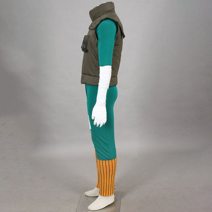 Anime Naruto Costume Rock Lee Cosplay Green Jumpsuit with Jacket Outfit Costume Men Kids