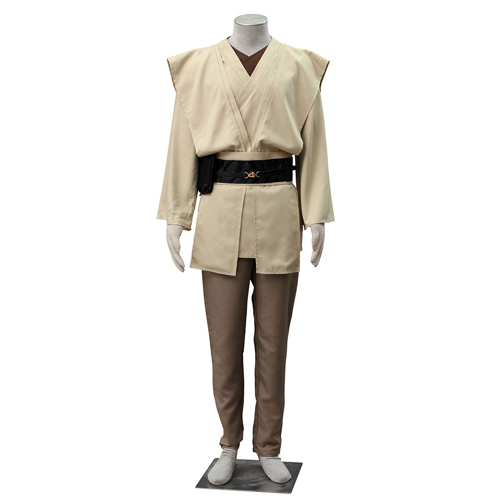 Movie Star Wars Obi-Wan Kenobi Jedi Knight Cosplay Costume Full Outfits Men Kids Halloween