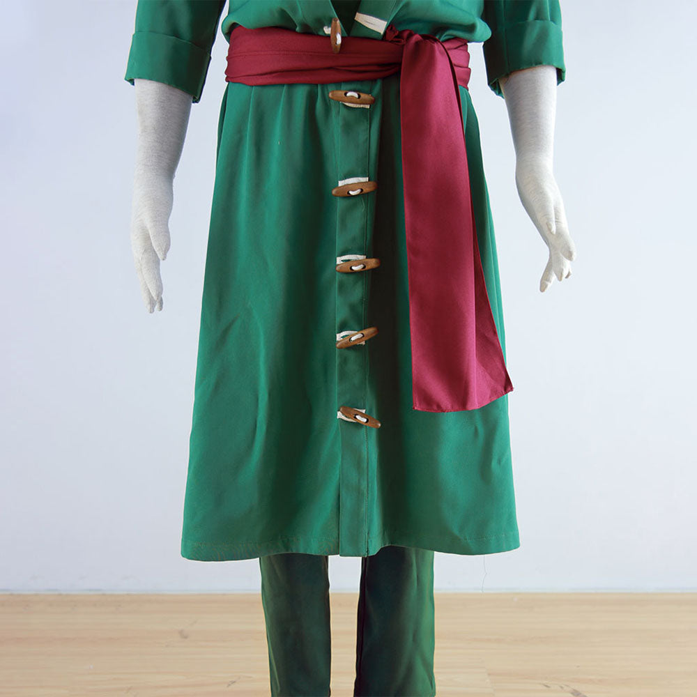 Pirate Green Swordsman Costume Outfit for Men and Kids Halloween