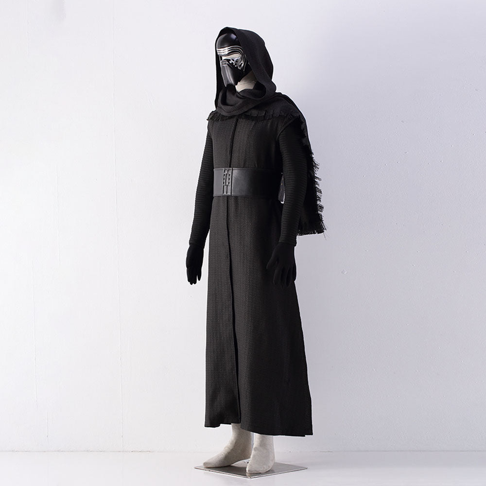 Movie Star Wars Kylo Ren Ben Solo Cosplay Costume Black Outfits with Mask Men Kids Halloween