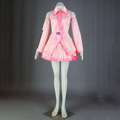 Cherry Blossom Pink Virtual Singer Cosplay Costume Outfit with Accessories for Women Kids