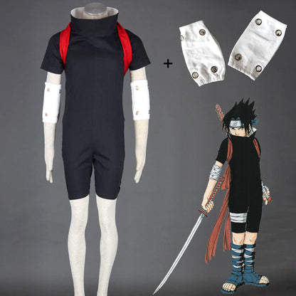 Anime Naruto Costume Sasuke Ninja Exam Cosplay Black Outfit for Men Kids Halloween