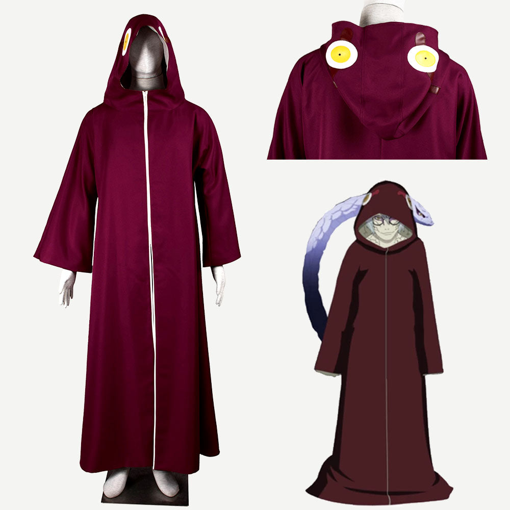 Anime Naruto Costume Kabuto Yakushi Snake Sage Cosplay Red Cloak for Men Kids Halloween