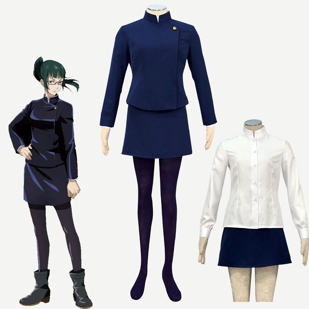 Anime Jujutsu Kaisen Zenin Maki Cosplay Costume Uniform Sets Women Kids Halloween