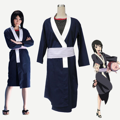 Anime Naruto Costume Shizune Cosplay Costume with Headband for Women Kids