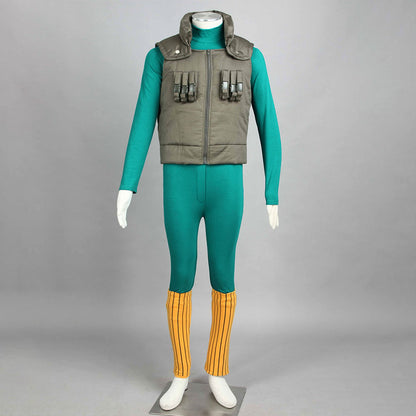 Anime Naruto Costume Might Guy Cosplay Green Jumpsuit Full Set for Men Kids Halloween