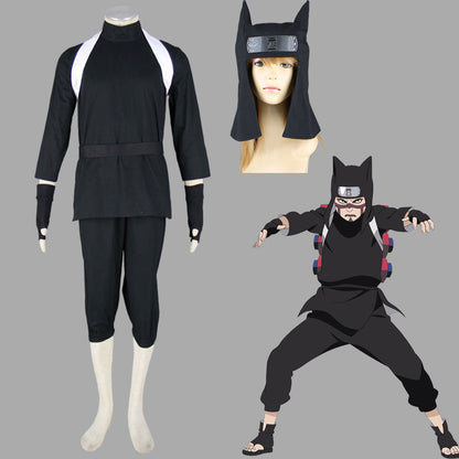 Anime Naruto Costume Kankuro Cosplay Costume with Cat Ear Hat for Men Kids