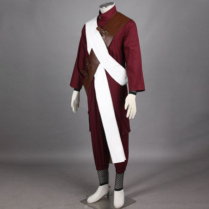 Anime Naruto Costume Gaara Cosplay Burgundy Costume full Outfit Men Kids Halloween