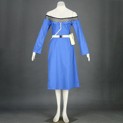 Anime Naruto Costume Mizukage Mei Terumi Cosplay Blue Dress Costume with Mizukage  Hat for Women Kids