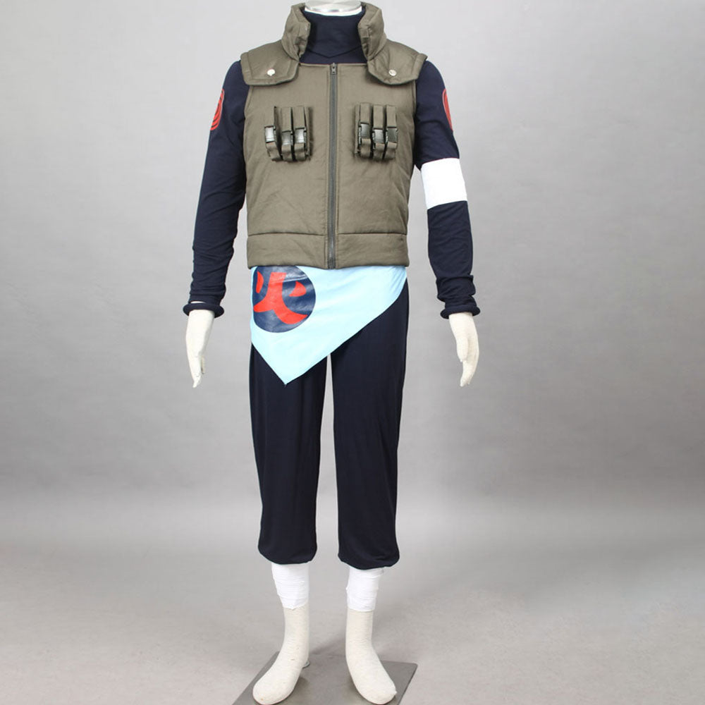 Anime Naruto Costume Asuma Sarutobi Cosplay Costume with Headband for Men Kids Halloween