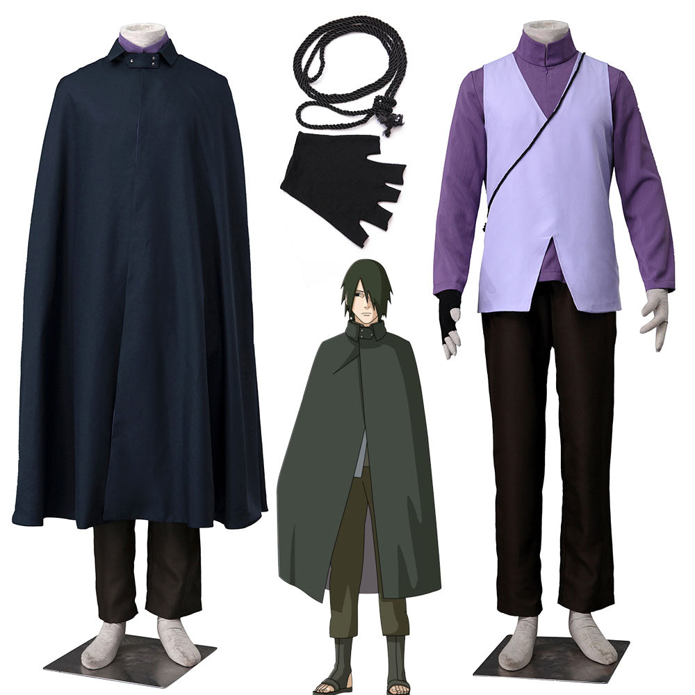 Anime Boruto Costume Sasuke as Father Cosplay Costume for Men Kids Halloween