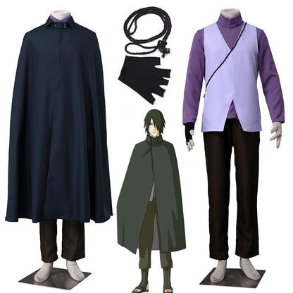 Anime Boruto Costume Sasuke as Father Cosplay Costume for Men Kids Halloween