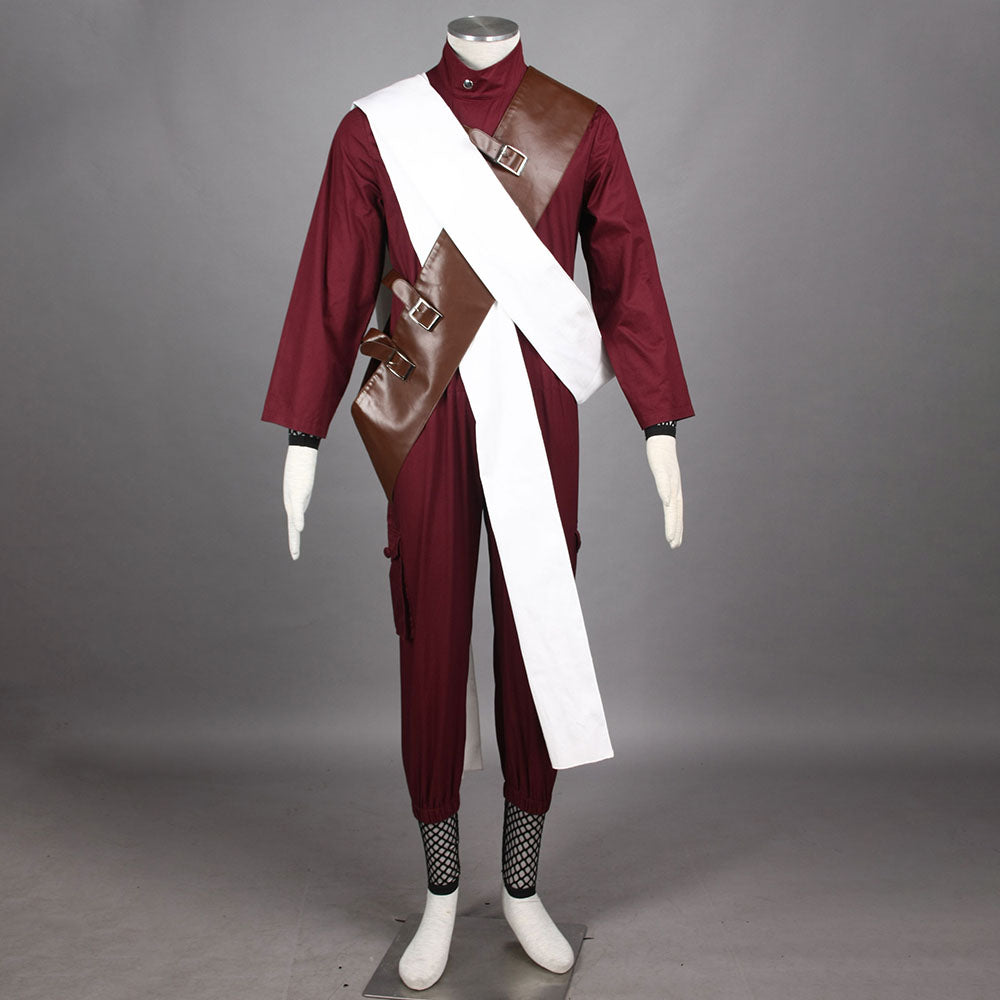 Anime Naruto Costume Gaara Cosplay Burgundy Costume full Outfit Men Kids Halloween