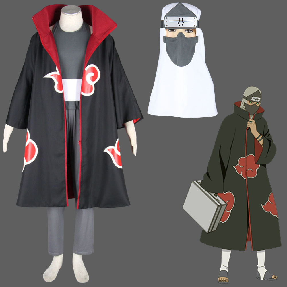 Naruto Costume Kakuzu Akatsuki Cosplay Cosume Cloak full Outfit with Mask for Adults Kids
