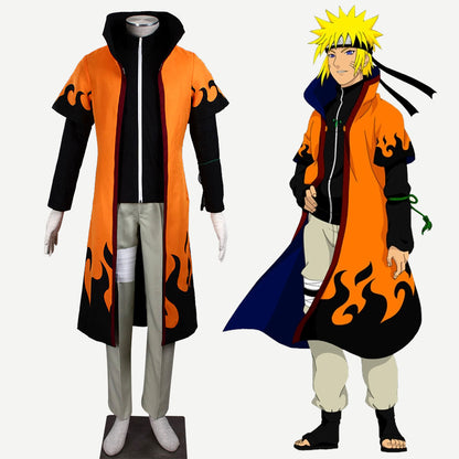 Anime Naruto Costume Naruto Sixth Hokage Cosplay Costume full Outfit for Men Kids Halloween