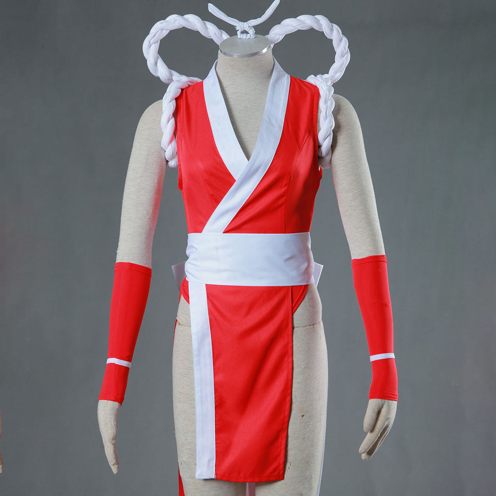 Game King of Fighters (KOF) Mai Shiranui Costume Outfit with Accessories Women and Kids Halloween