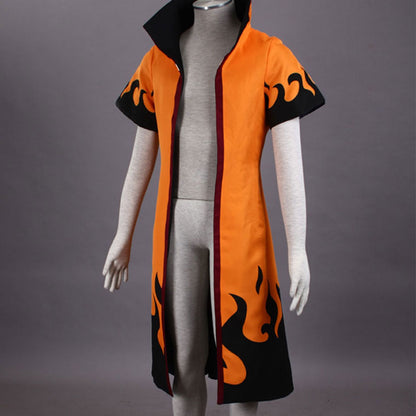 Anime Naruto Costume Naruto 7th Hokage Cosplay Orange Cloak for Men Kids Halloween