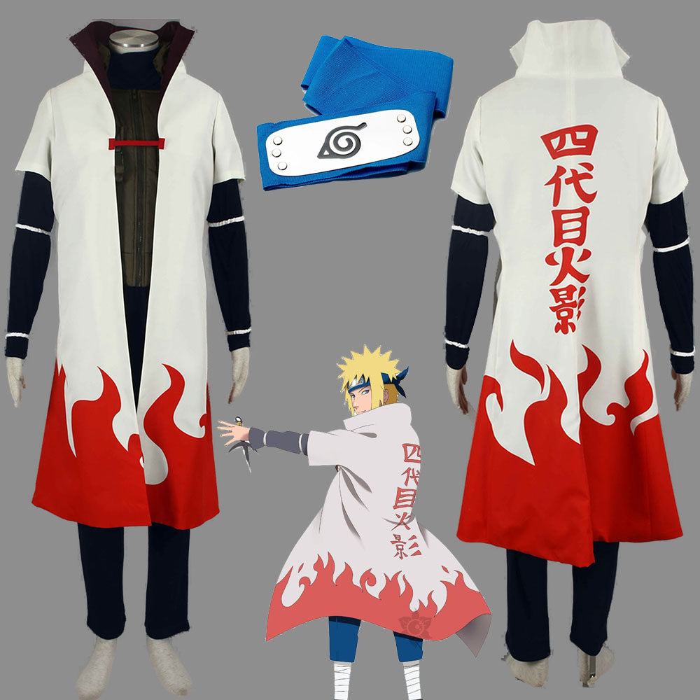 Anime Naruto Costume Fourth Hokage Minato Cosplay Costume full Outfit for Men Kids Halloween