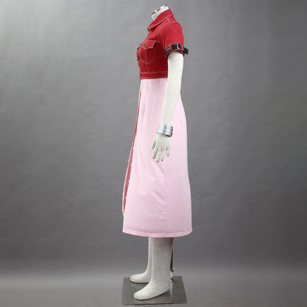 Game Final Fantasy 7 Aerith Gainsborough Cosplay Costume with Accessories Women Kids Halloween