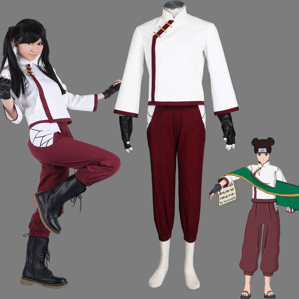 Anime Naruto Costume Tenten Cosplay Costume full Outfit for Women Kids Halloween