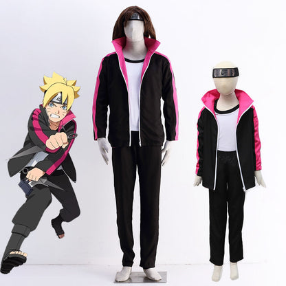 Boruto Costume Boruto Cosplay Tracksuit Set with Accessories for Men Kids Halloween