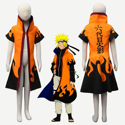 Anime Naruto Costume Naruto 7th Hokage Cosplay Orange Cloak for Men Kids Halloween