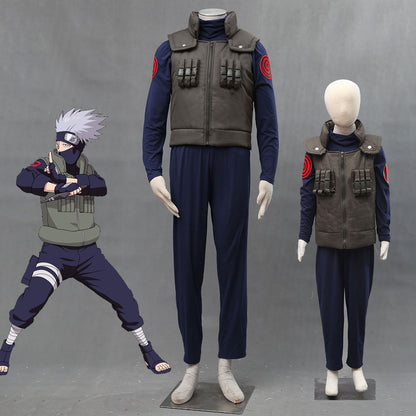 Anime Naruto Costume Kakashi Iruka Jonin Cosplay Costume Uniform for Men Kids Halloween