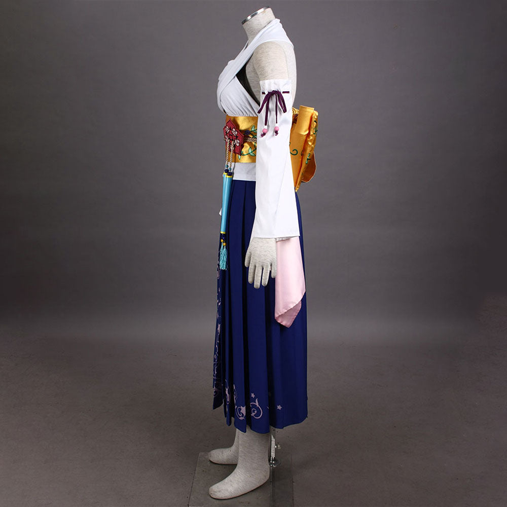 Final Fantasy X 10 Yuna Cosplay Costume Full Outfit with Accessories Women Kids Halloween