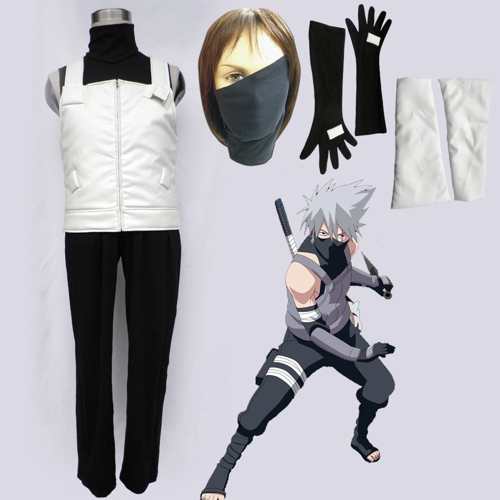 Anime Naruto Costume Anbu Kakashi Cosplay Costume Uniform with Mask for Men Kids Halloween